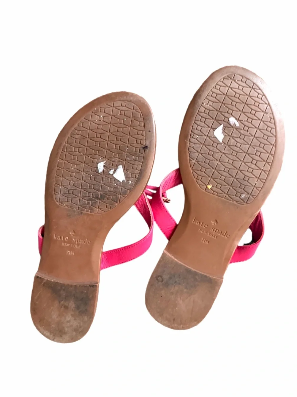 Kate Spade Charles Sandals in Pink Leather w/ Bow Size 7.5